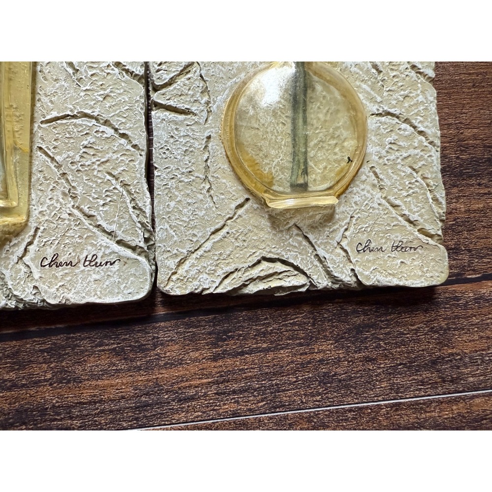 Cheri Blum Vintage Floral Wall Plaques Set of 2 3D Resin Botanical Art - Picture 9 of 16